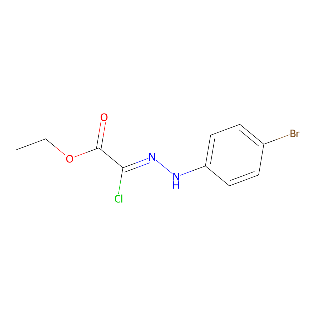 Ethyl 2-[2-(4-bromophenyl)hydrazinylidene]-2-chloroacetate molecular structure, CAS 27143-10-8