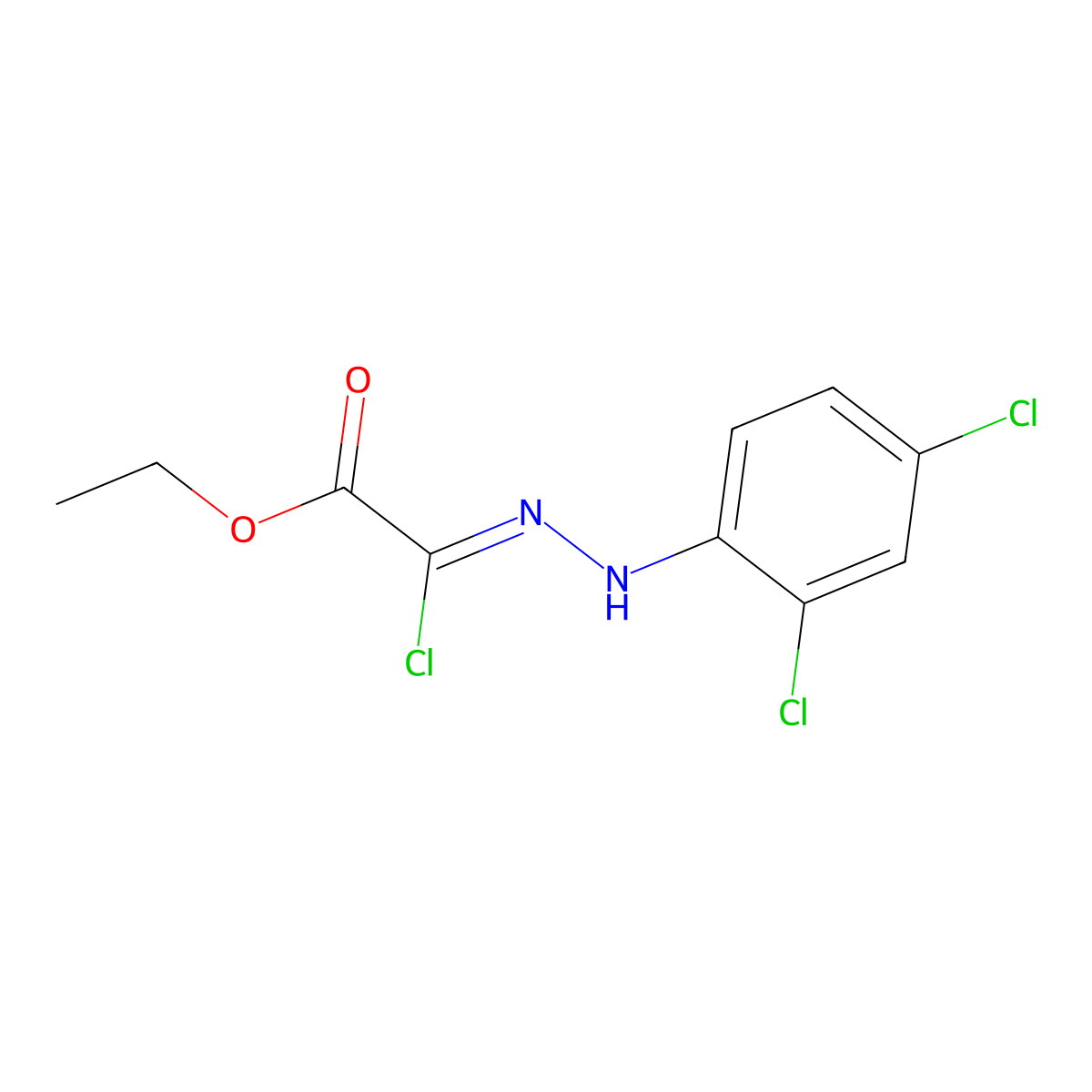 ethyl (2E)-chloro[(2,4-dichlorophenyl)hydrazono]acetate molecular structure, CAS 27143-12-0
