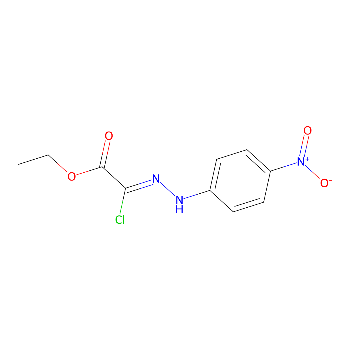ethyl (2Z)-2-chloro-2-[2-(4-nitrophenyl)hydrazin-1-ylidene]acetate molecular structure, CAS 27143-13-1