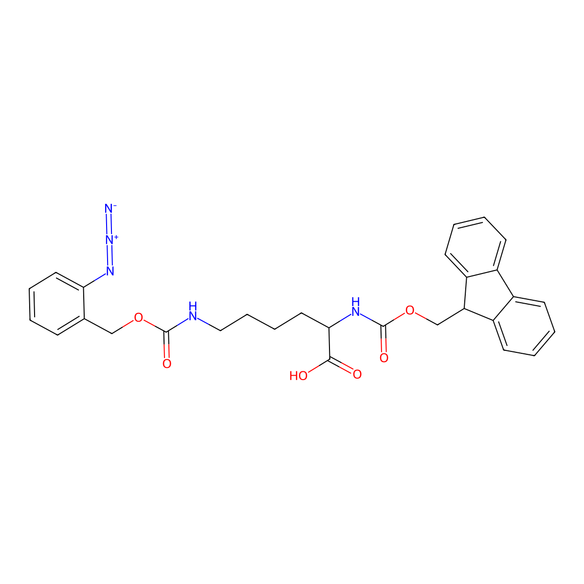 Fmoc-L-Lys(2-N3-Z)-OH molecular structure, CAS 2714331-96-9