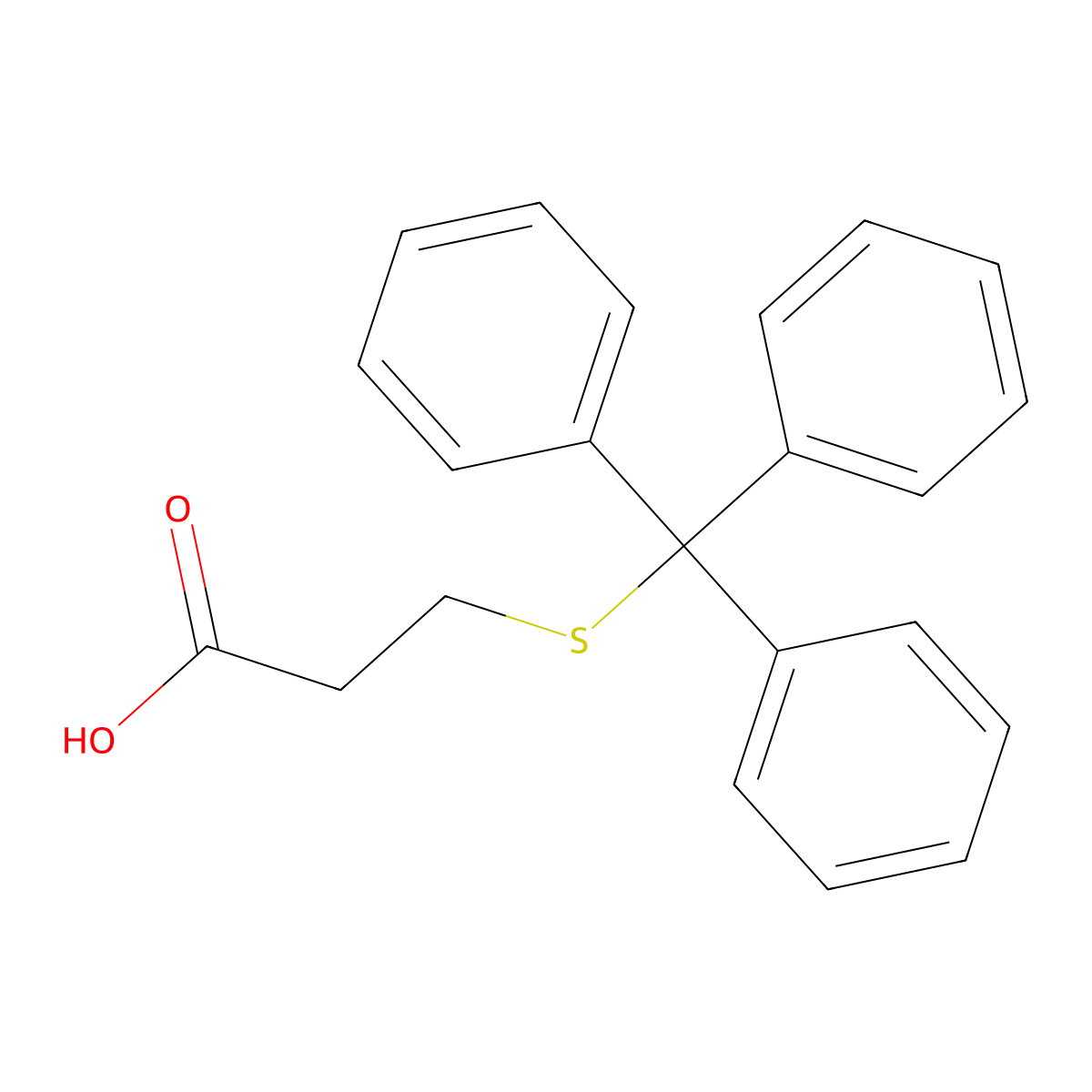 3-[(Triphenylmethyl)sulfanyl]propanoic acid molecular structure, CAS 27144-18-9
