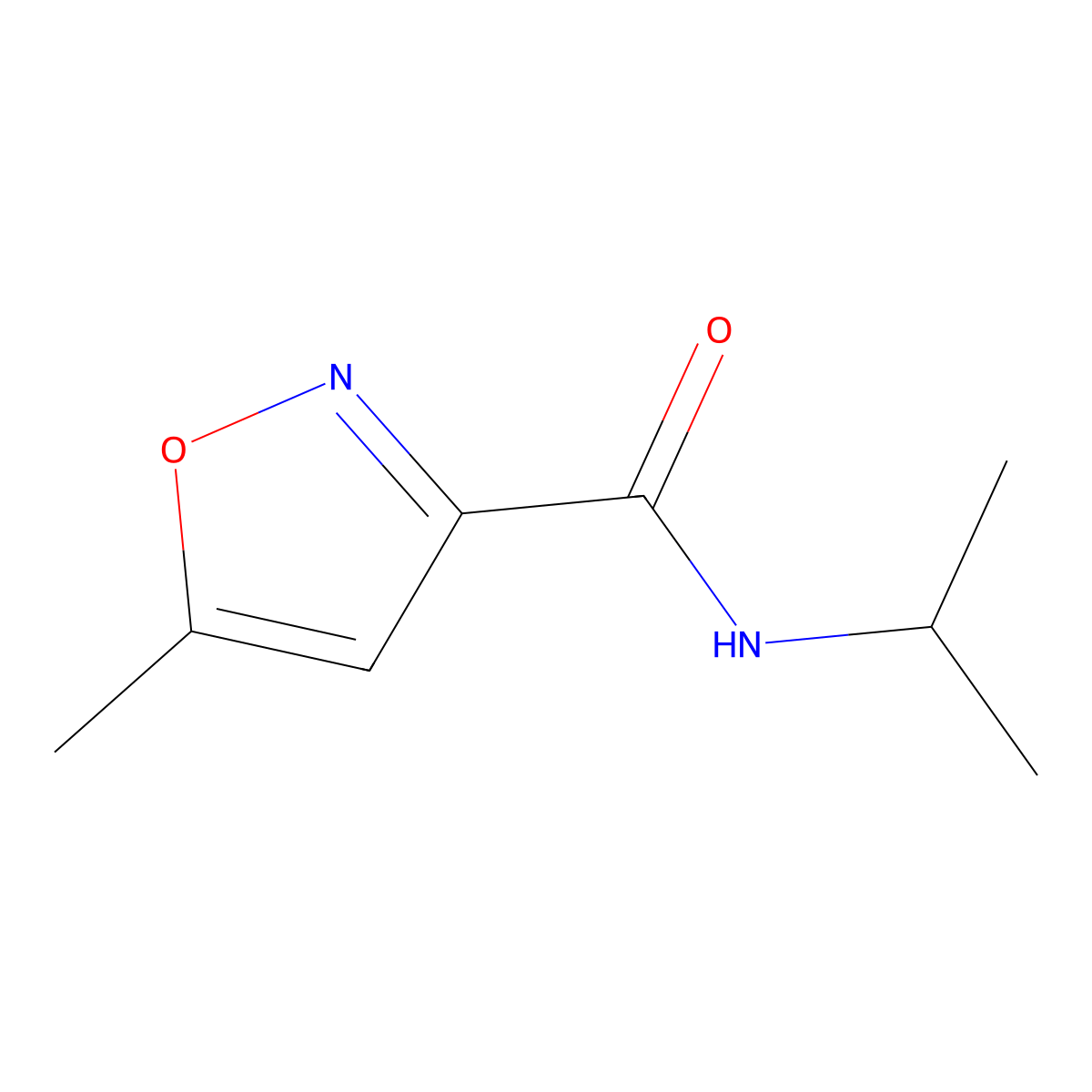 5-methyl-N-(propan-2-yl)-1,2-oxazole-3-carboxamide molecular structure, CAS 27144-30-5