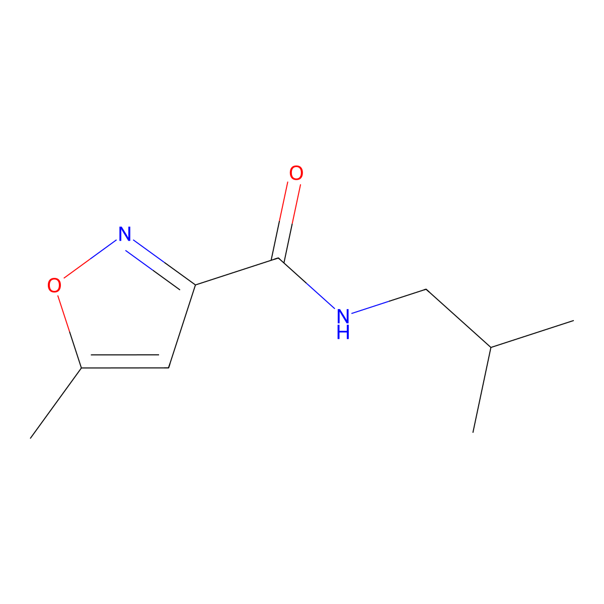 5-methyl-N-(2-methylpropyl)-1,2-oxazole-3-carboxamide molecular structure, CAS 27144-31-6