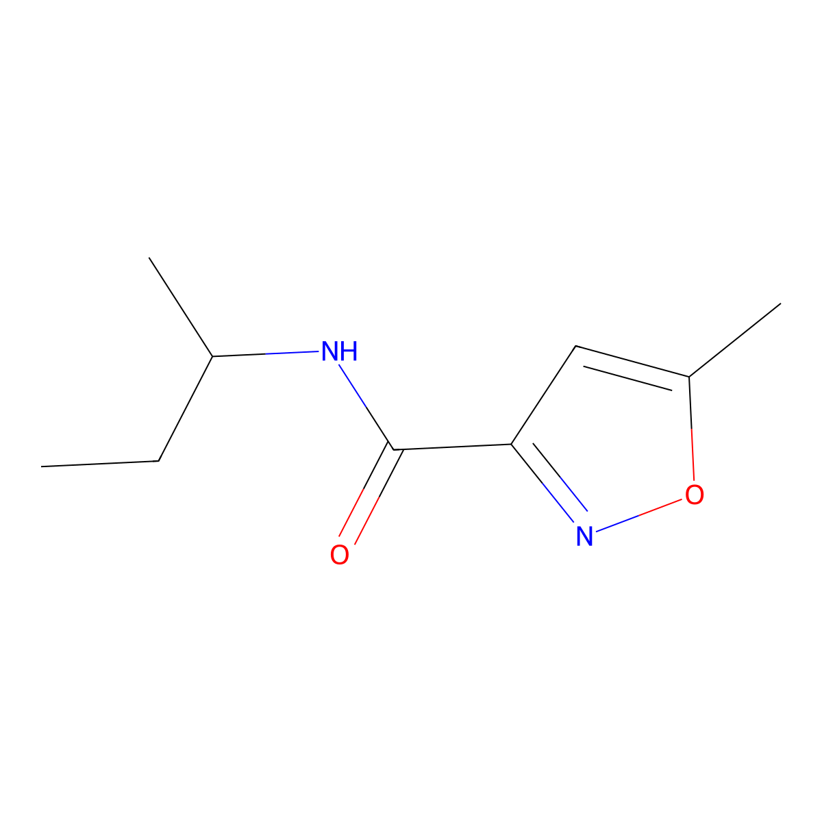 N-(sec-butyl)-5-methylisoxazole-3-carboxamide molecular structure, CAS 27144-32-7