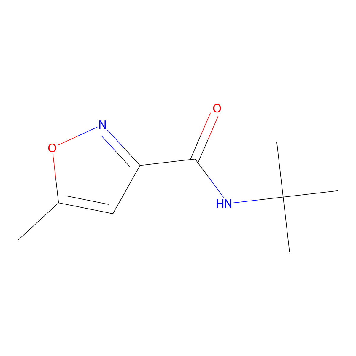 N-(tert-butyl)-5-methyl-3-isoxazolecarboxamide molecular structure, CAS 27144-33-8