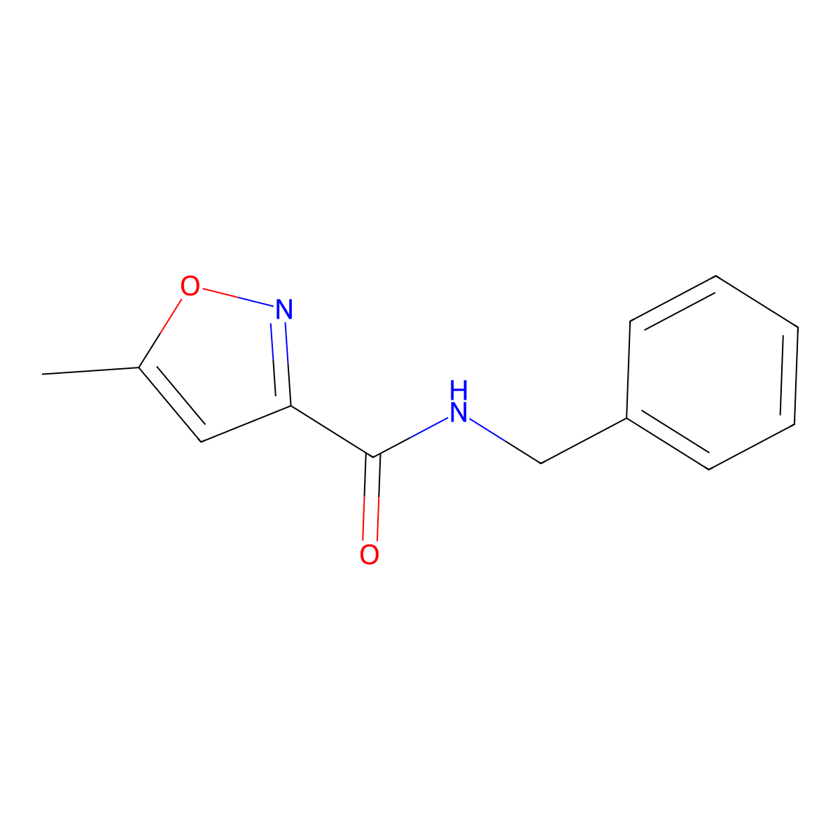 N-benzyl-5-methylisoxazole-3-carboxamide molecular structure, CAS 27144-34-9