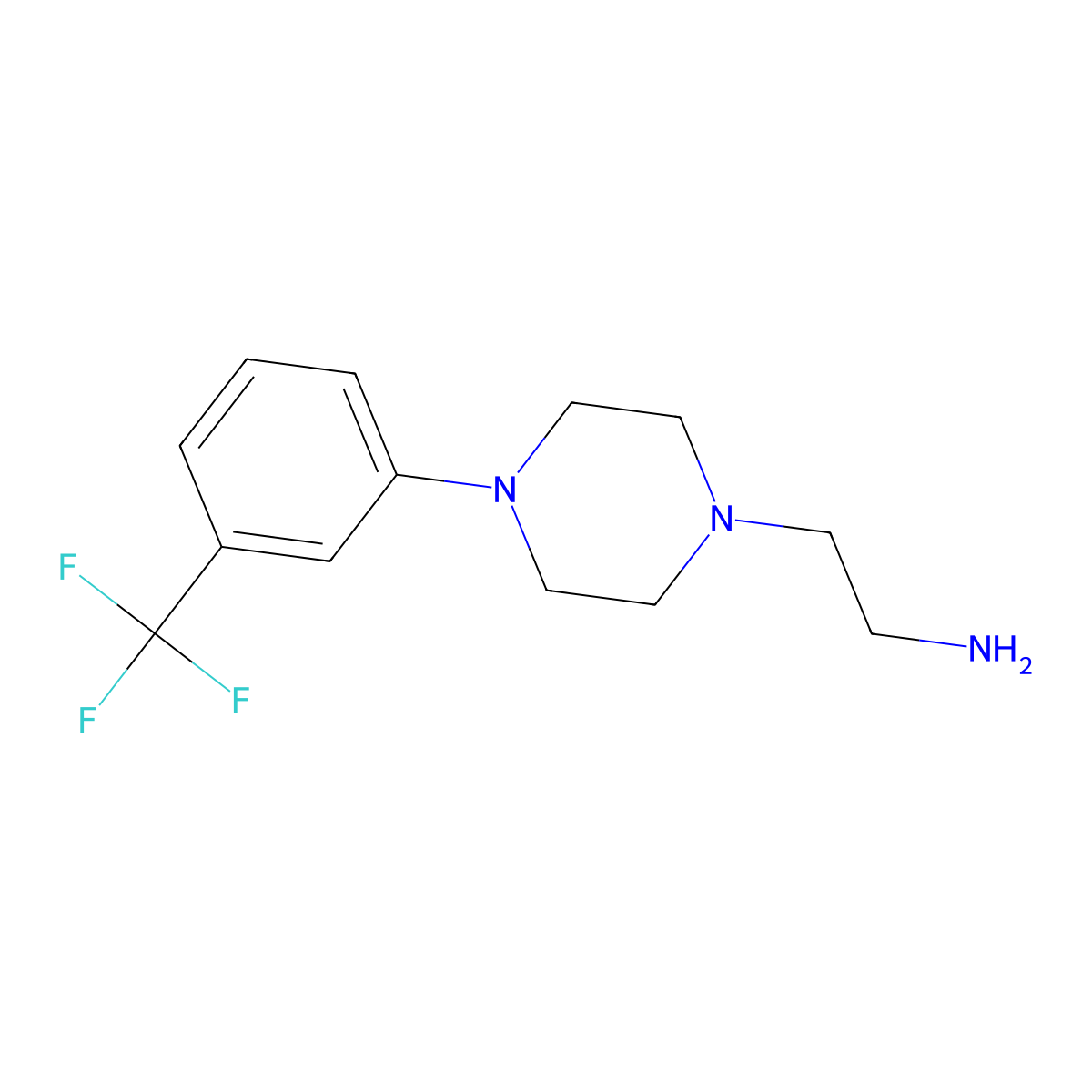 2-{4-[3-(Trifluoromethyl)phenyl]piperazin-1-yl}ethanamine molecular structure, CAS 27144-85-0
