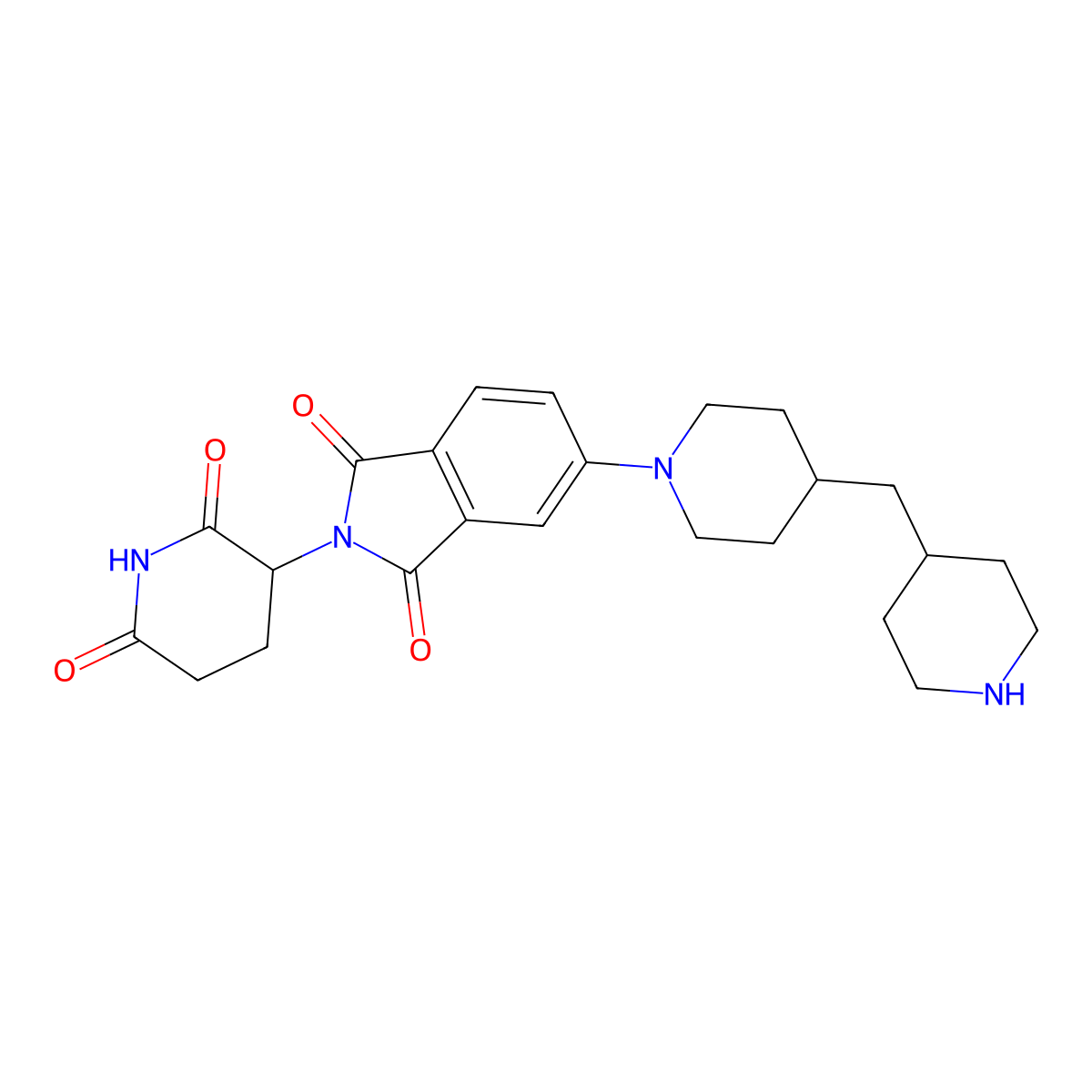 2-(2,6-Dioxopiperidin-3-yl)-5-(4-(piperidin-4-ylmethyl)piperidin-1-yl)isoindoline-1,3-dione molecular structure, CAS 2714477-27-5