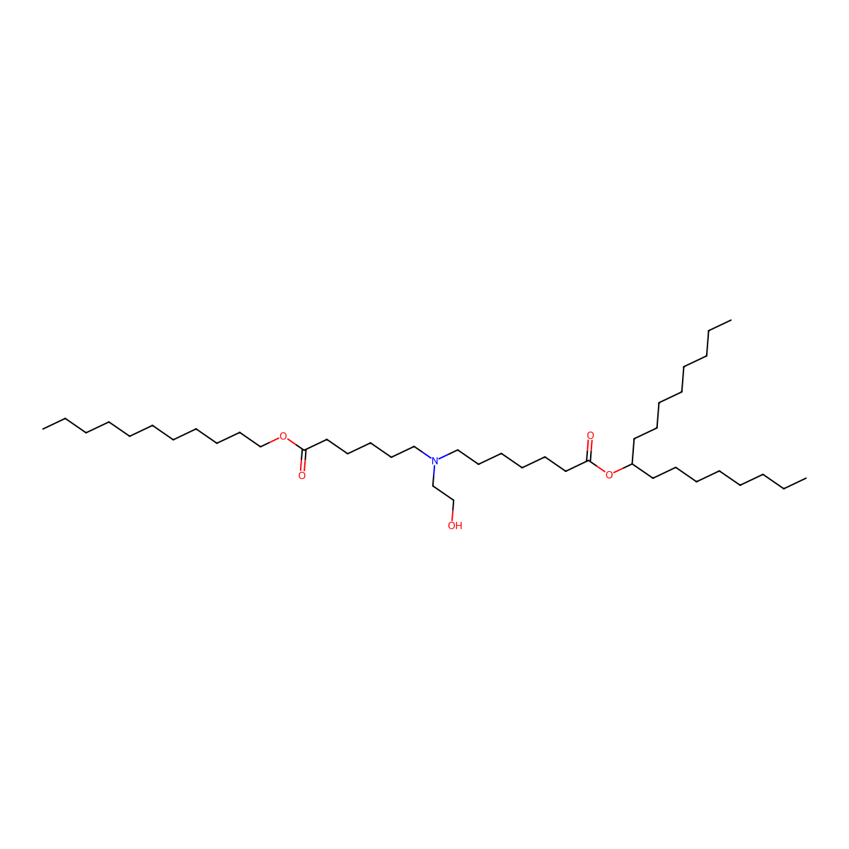Heptadecan-9-yl 7-((2-hydroxyethyl)(6-oxo-6-(undecyloxy)hexyl)amino)heptanoate molecular structure, CAS 2714482-37-6