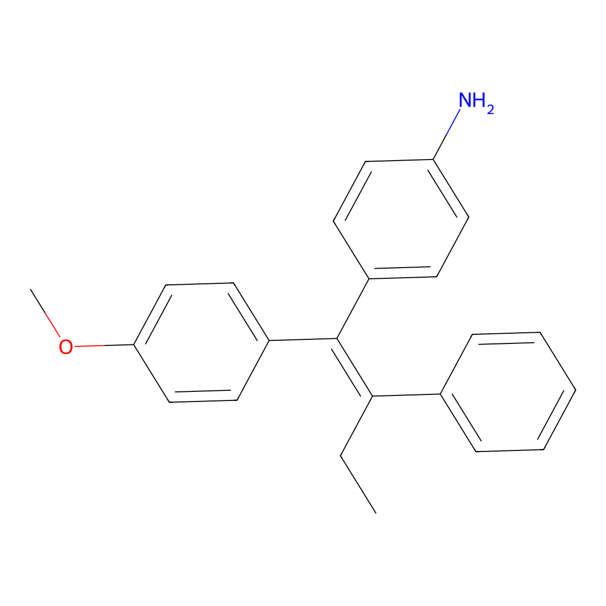 4-[(1E)-1-(4-Methoxyphenyl)-2-phenyl-1-buten-1-yl]benzenamine molecular structure, CAS 2714549-56-9