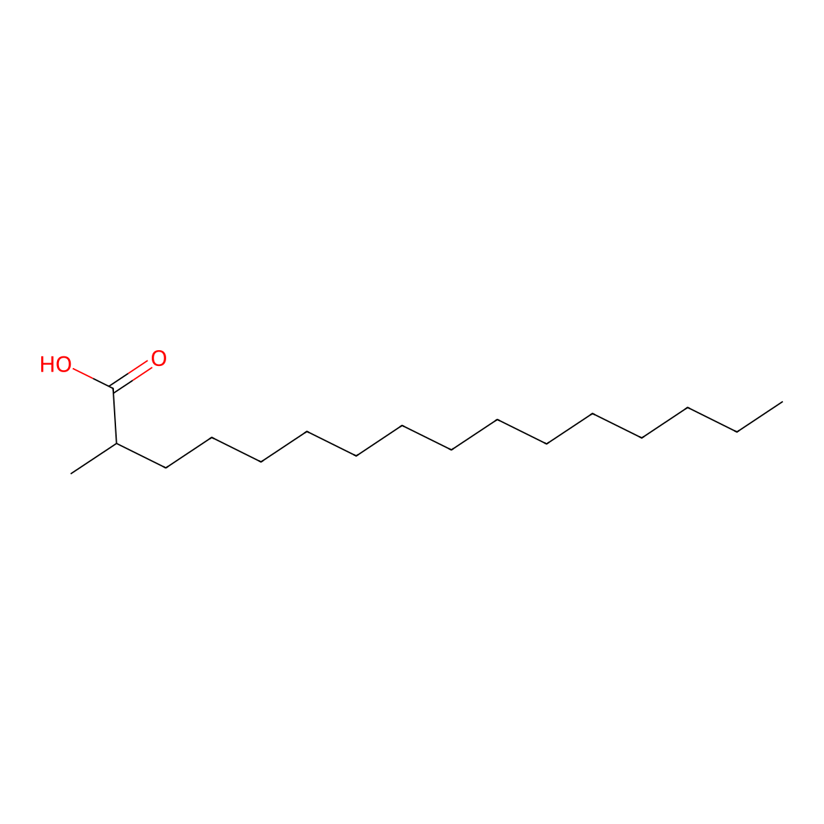 2-Methylhexadecanoic acid molecular structure, CAS 27147-71-3