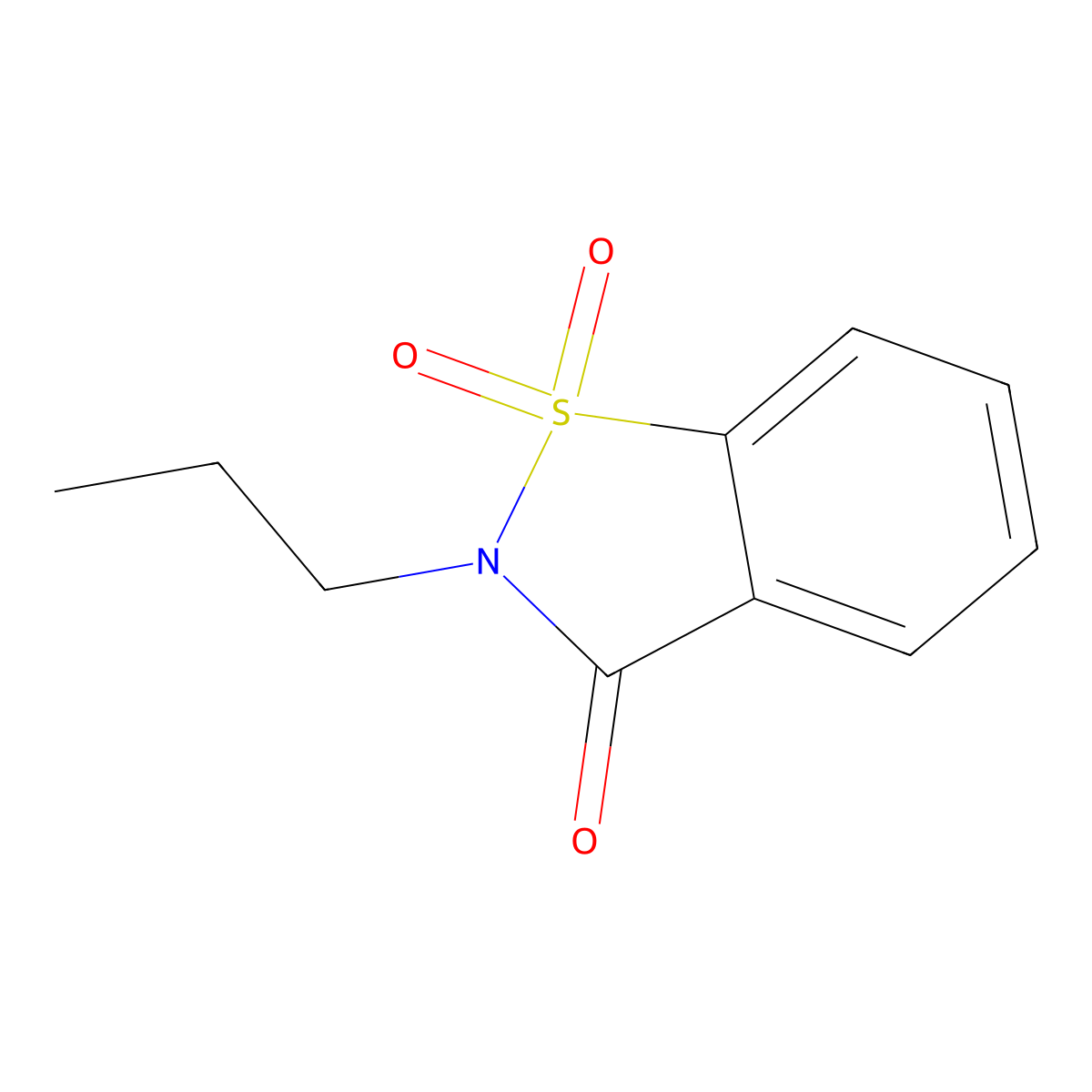 1,2-Benzisothiazol-3(2H)-one, 2-propyl-, 1,1-dioxide molecular structure, CAS 27148-07-8
