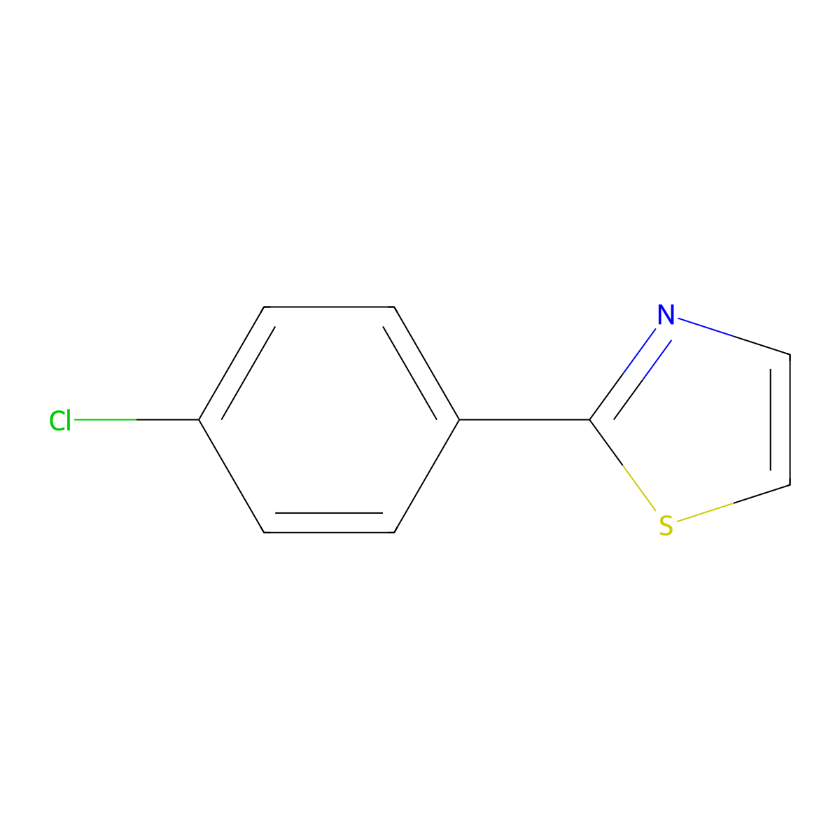 2-(4-Chlorophenyl)thiazole molecular structure, CAS 27149-26-4