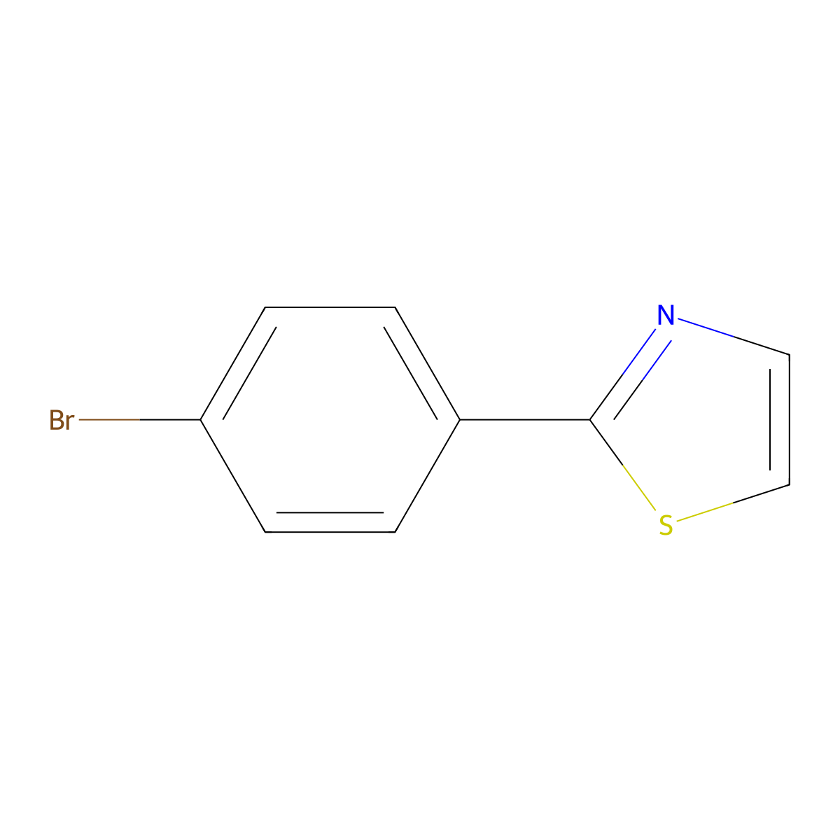 2-(4-Bromophenyl)-1,3-thiazole molecular structure, CAS 27149-27-5