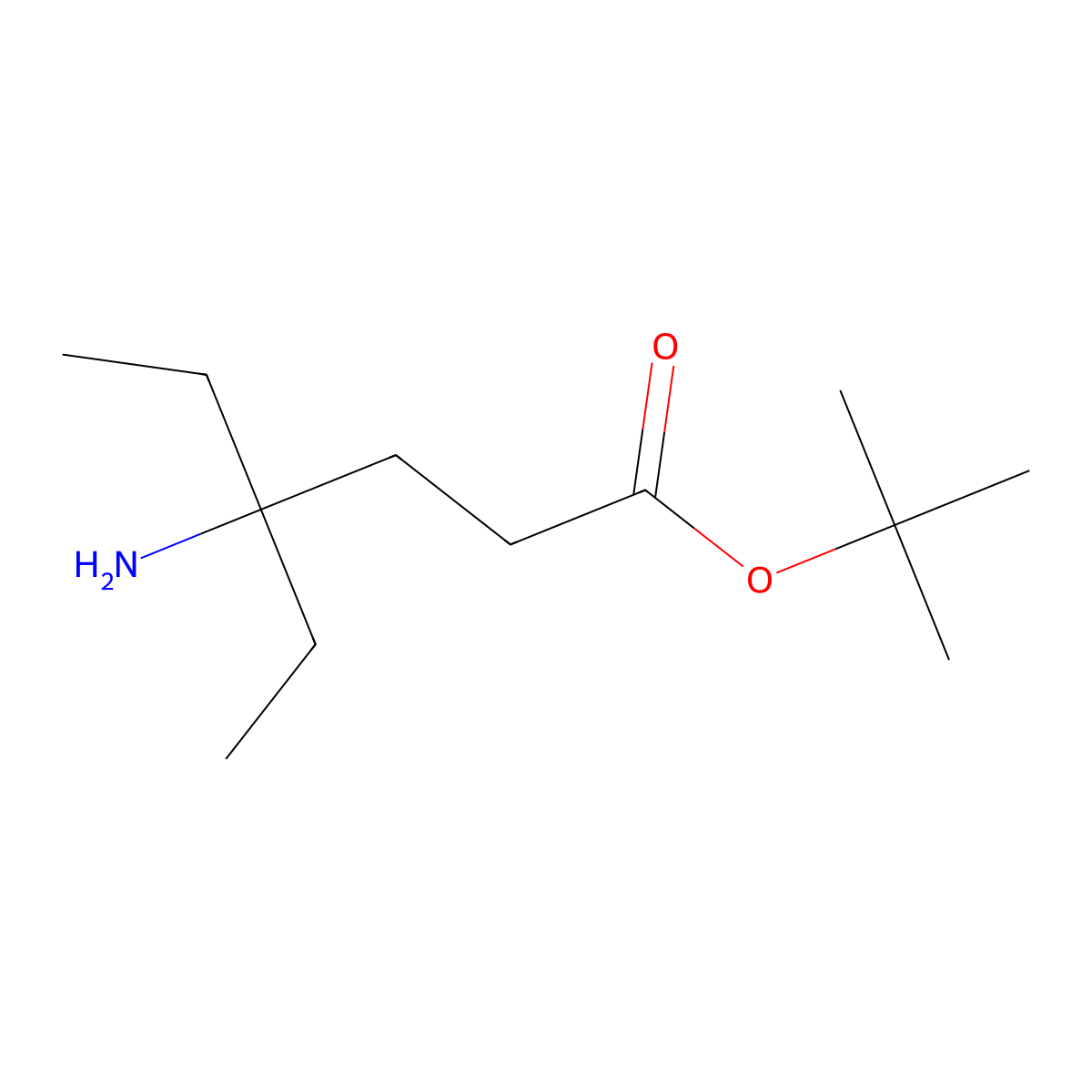 Tert-butyl 4-amino-4-ethylhexanoate molecular structure, CAS 2715050-76-1