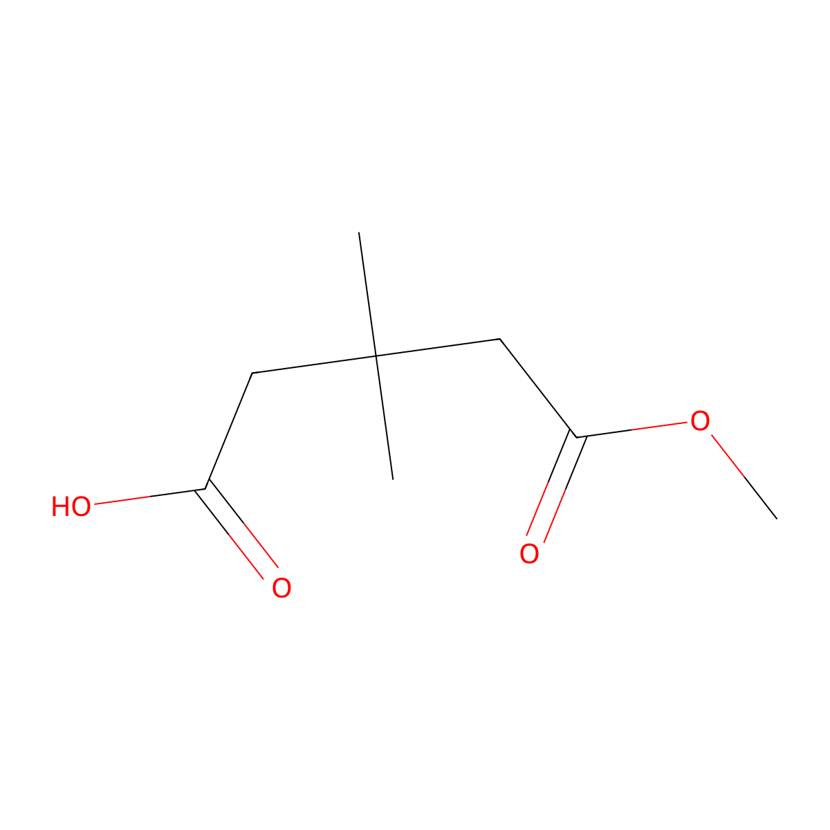 5-Methoxy-3,3-dimethyl-5-oxopentanoic acid molecular structure, CAS 27151-66-2