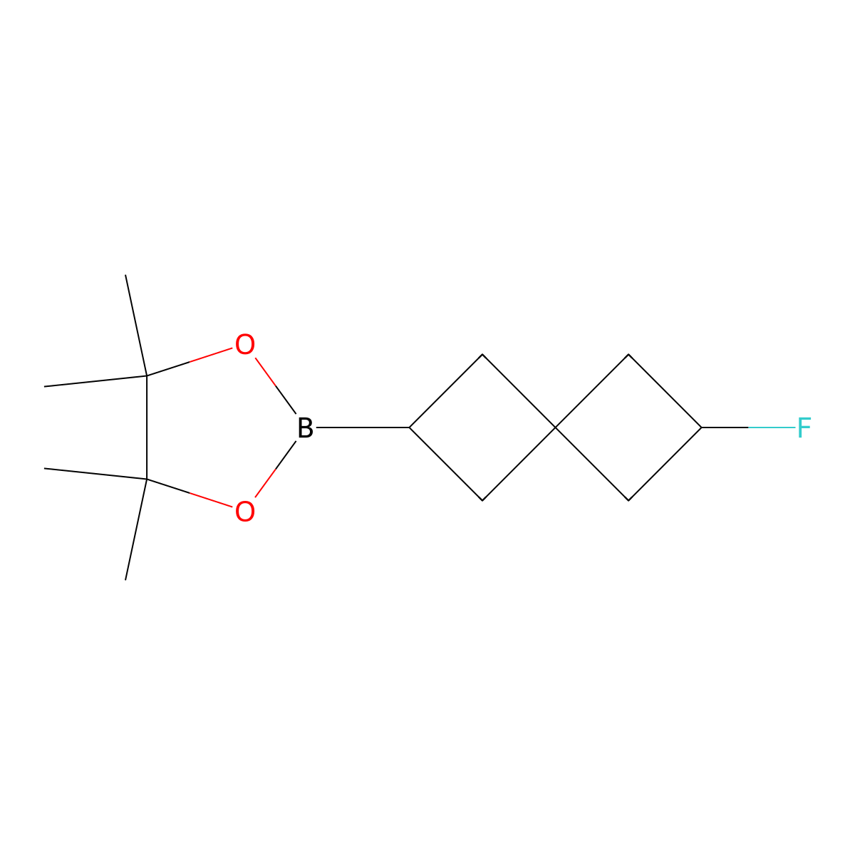 2-{6-Fluorospiro[3.3]heptan-2-yl}-4,4,5,5-tetramethyl-1,3,2-dioxaborolane molecular structure, CAS 2715119-85-8