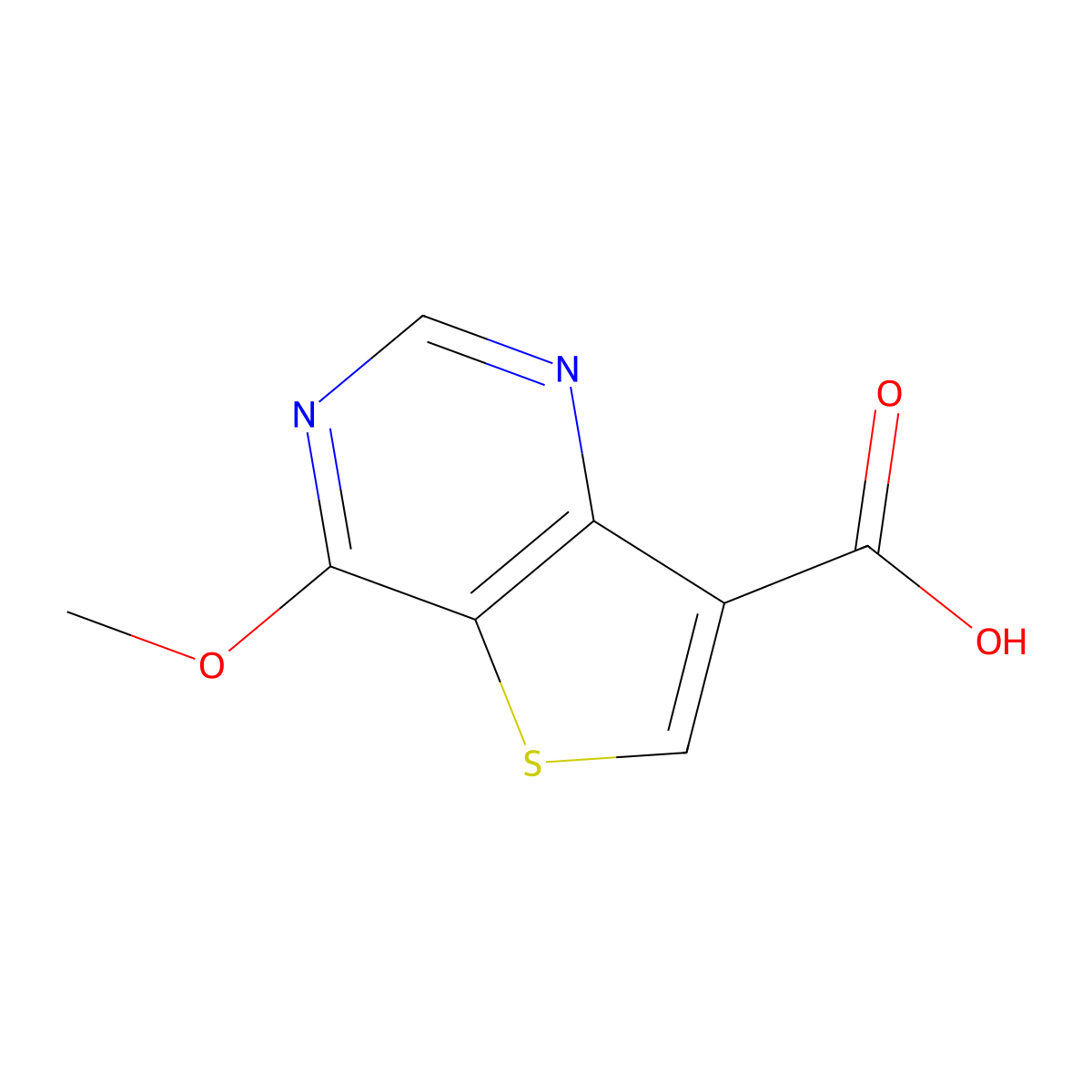 4-Methoxythieno[3,2-d]pyrimidine-7-carboxylic acid molecular structure, CAS 2715124-08-4