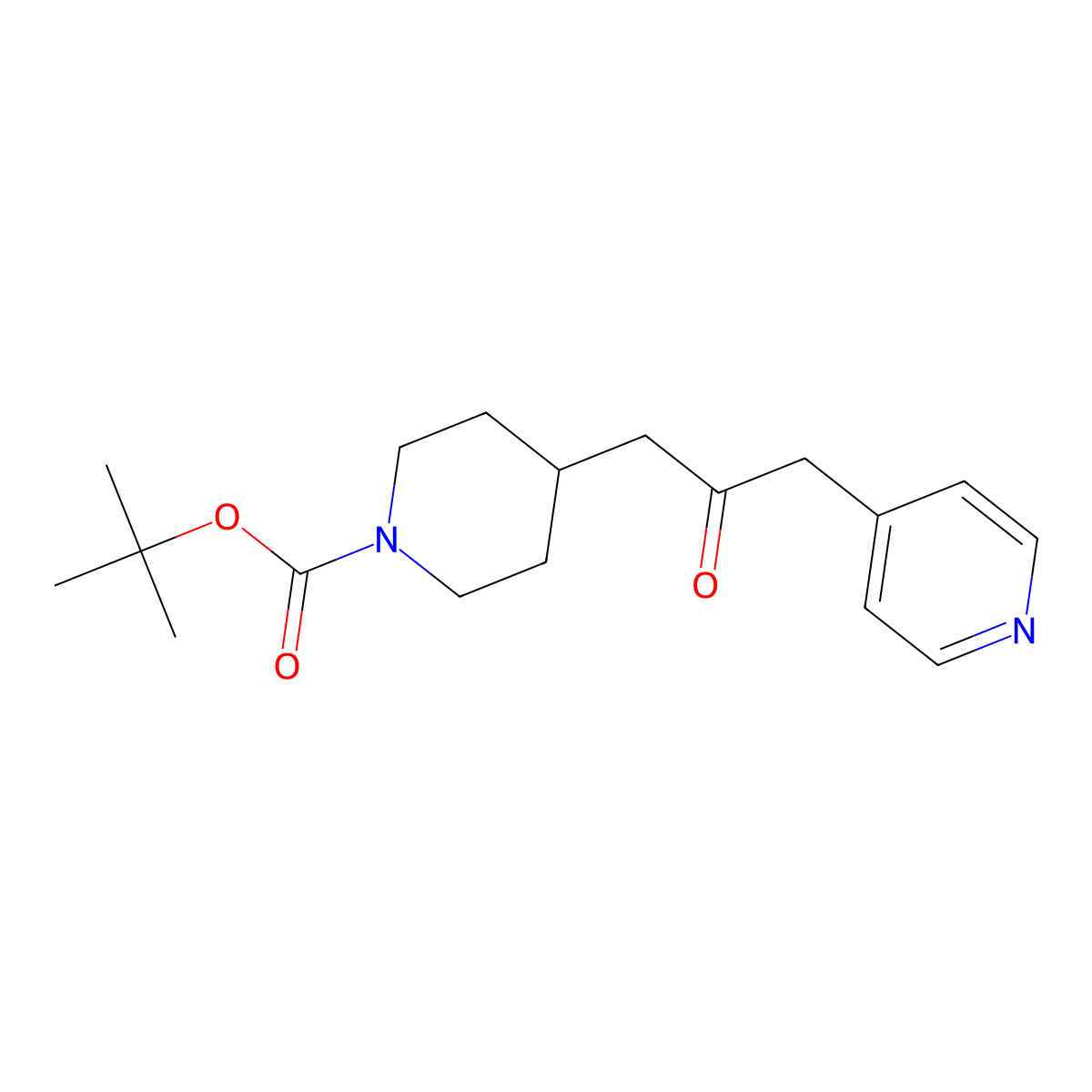 tert-Butyl 4-(2-oxo-3-(pyridin-4-yl)propyl)piperidine-1-carboxylate molecular structure, CAS 271577-10-7