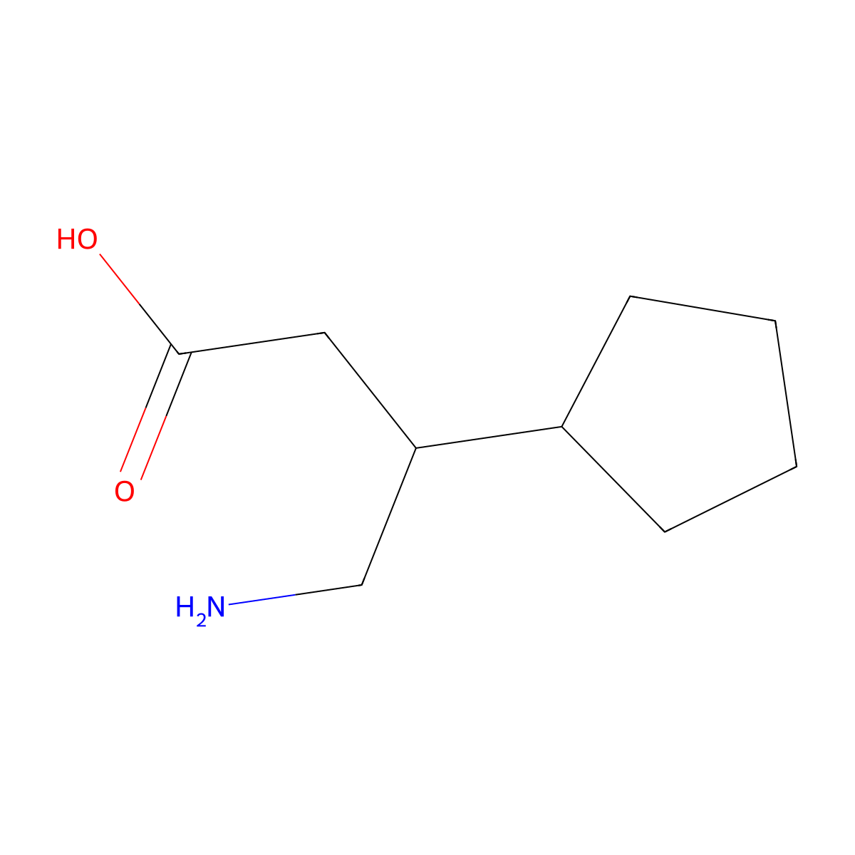 4-Amino-3-cyclopentylbutanoic acid molecular structure, CAS 271579-95-4