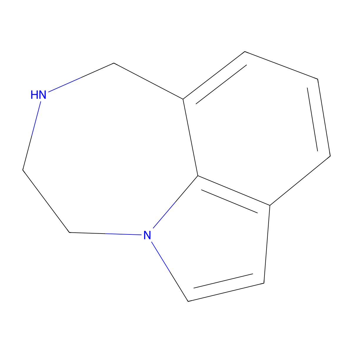 Pyrrolo(3,2,1-jk)(1,4)benzodiazepine, 1,2,3,4-tetrahydro- molecular structure, CAS 27158-93-6