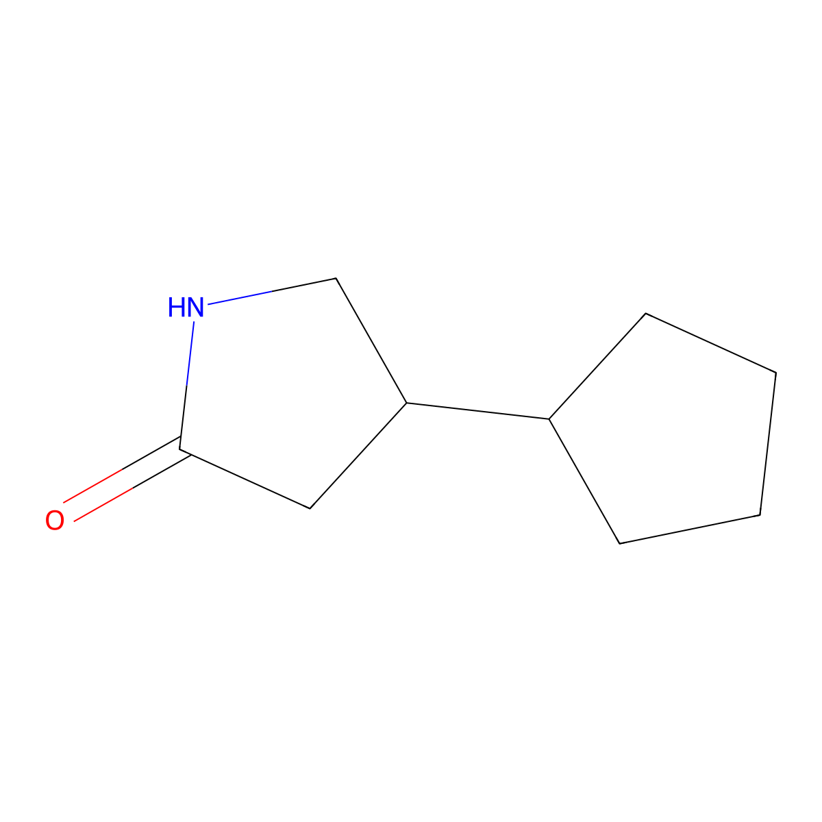 4-Cyclopentylpyrrolidin-2-one molecular structure, CAS 271580-00-8