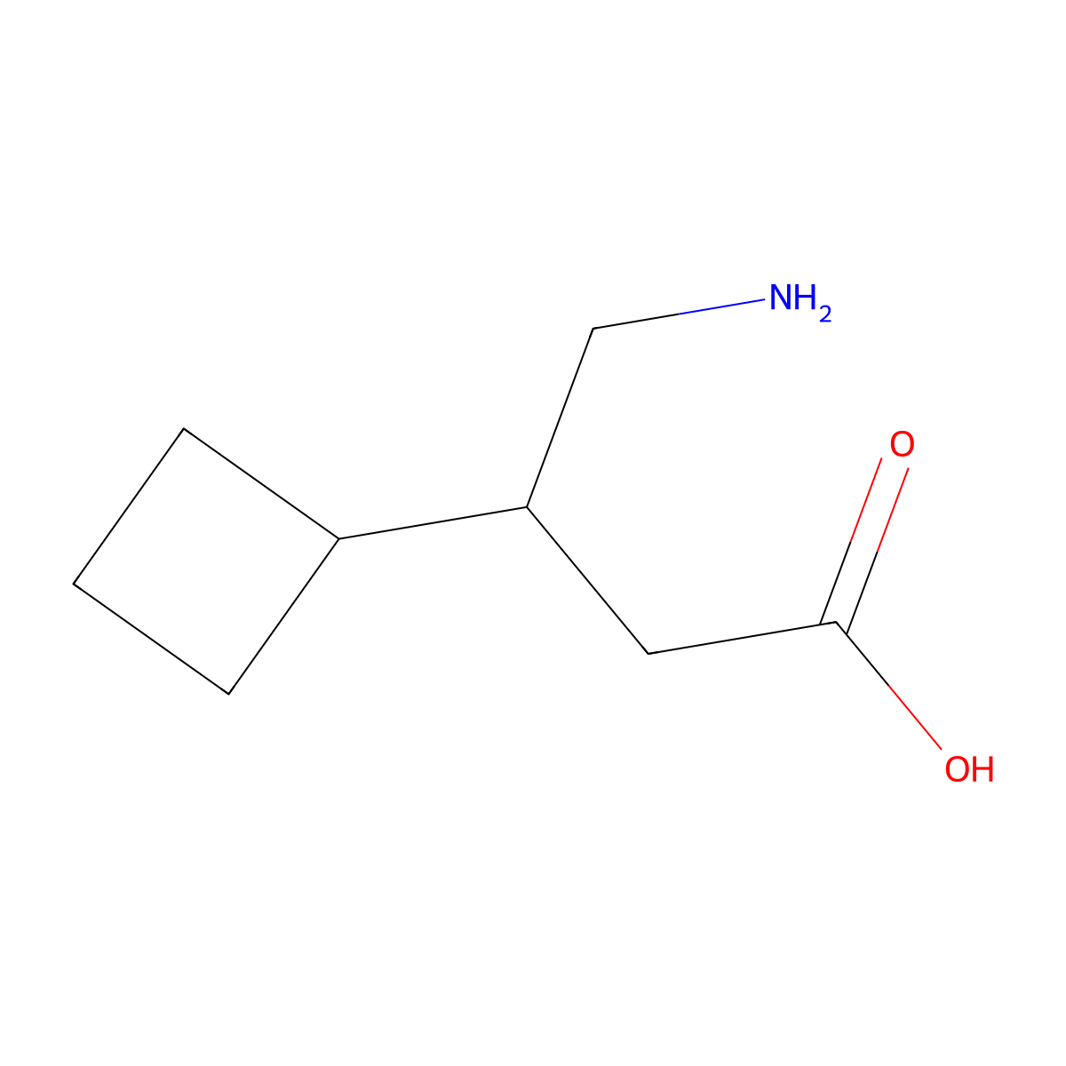 4-Amino-3-cyclobutylbutanoic acid molecular structure, CAS 271580-15-5