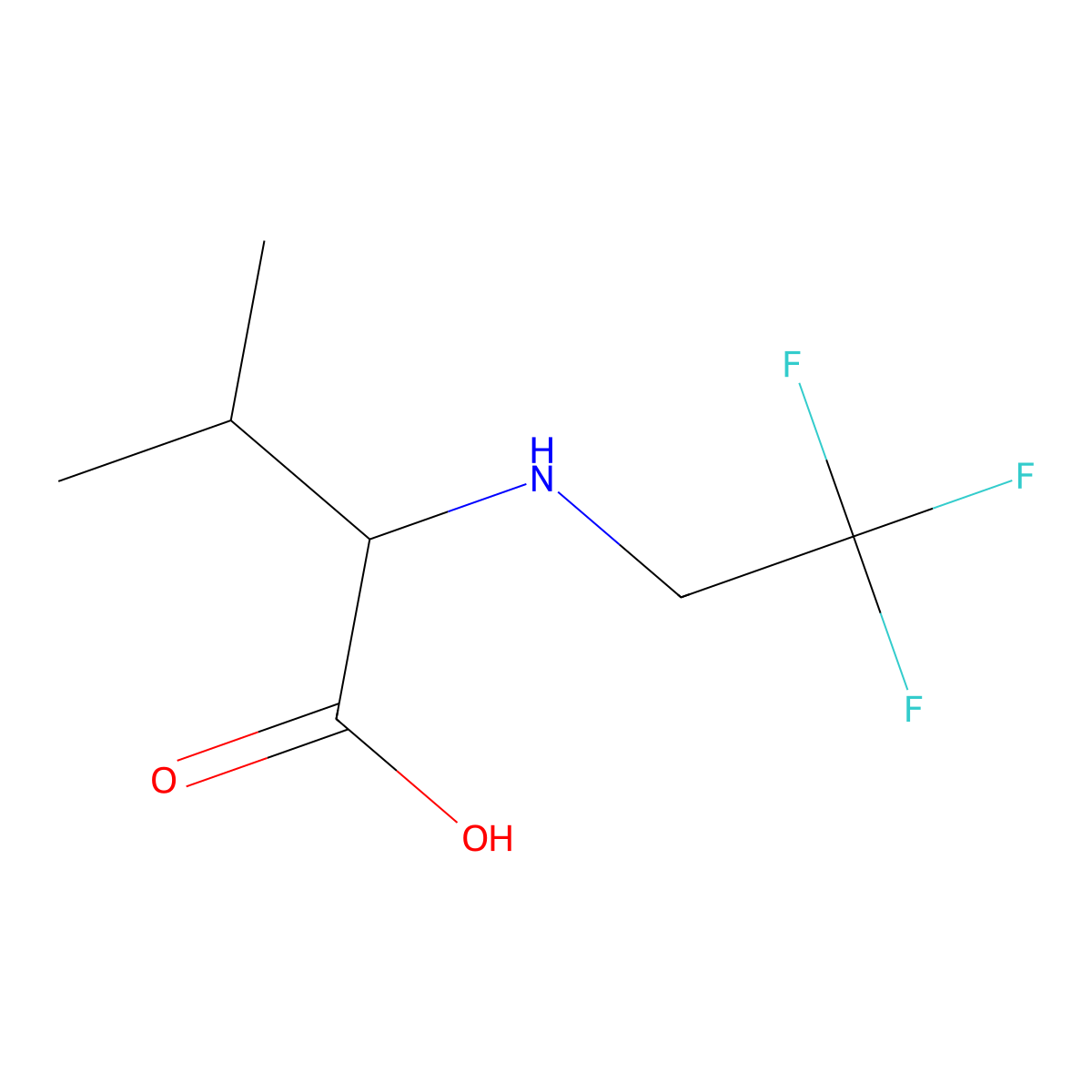 N-(2,2,2-Trifluoroethyl)valine molecular structure, CAS 271592-91-7
