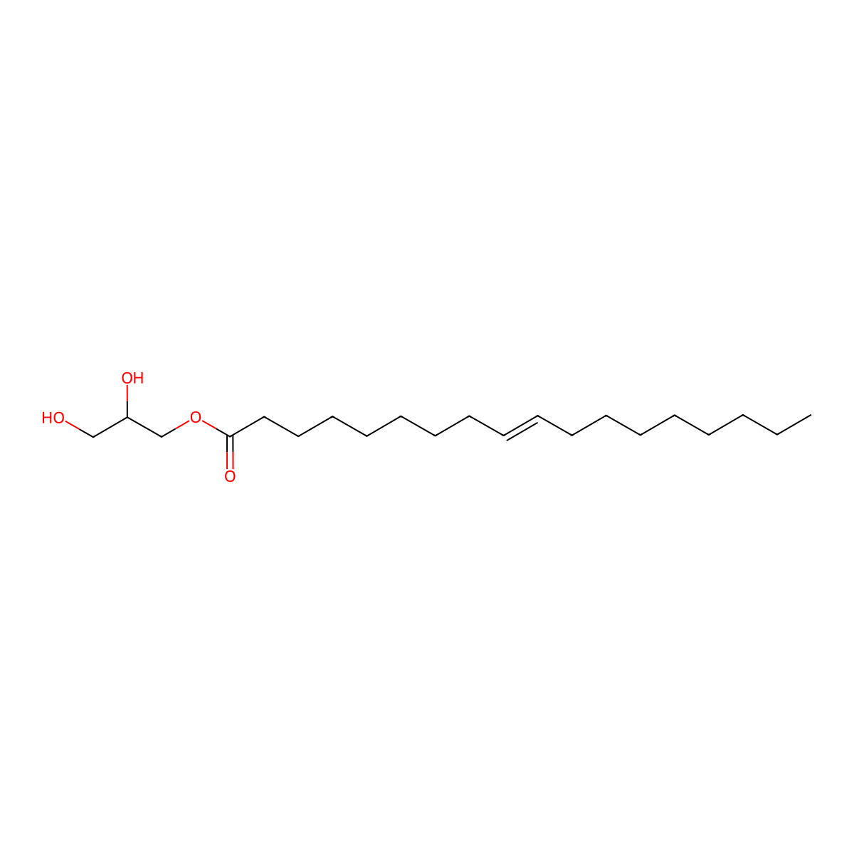 1-((9E)-octadecenoyl)glycerol molecular structure, CAS 2716-53-2