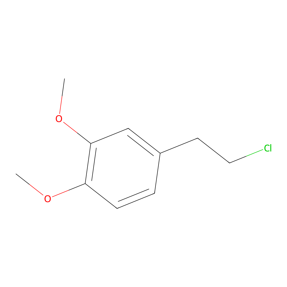 4-(2-Chloroethyl)-1,2-dimethoxybenzene molecular structure, CAS 27160-08-3