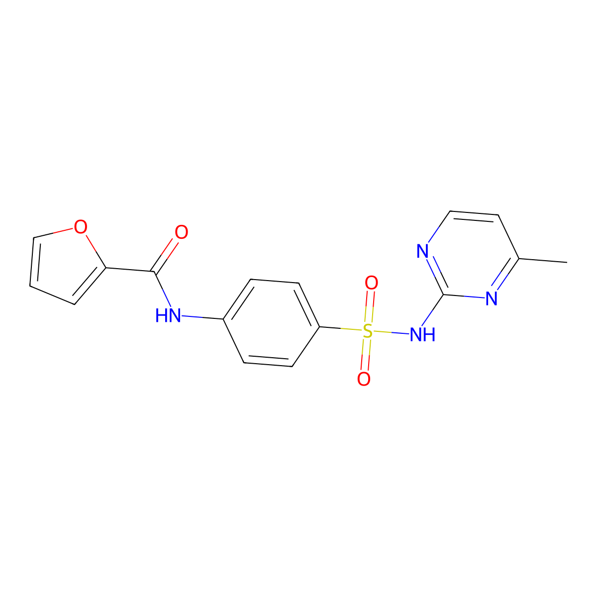 N-[4-[(4-methylpyrimidin-2-yl)sulfamoyl]phenyl]furan-2-carboxamide molecular structure, CAS 27161-14-4