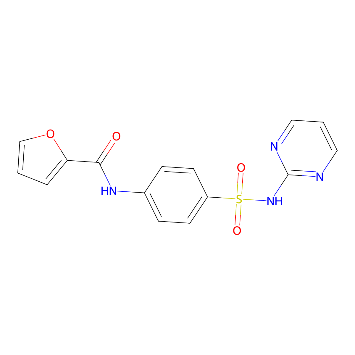 N-[4-(pyrimidin-2-ylsulfamoyl)phenyl]furan-2-carboxamide molecular structure, CAS 27161-16-6