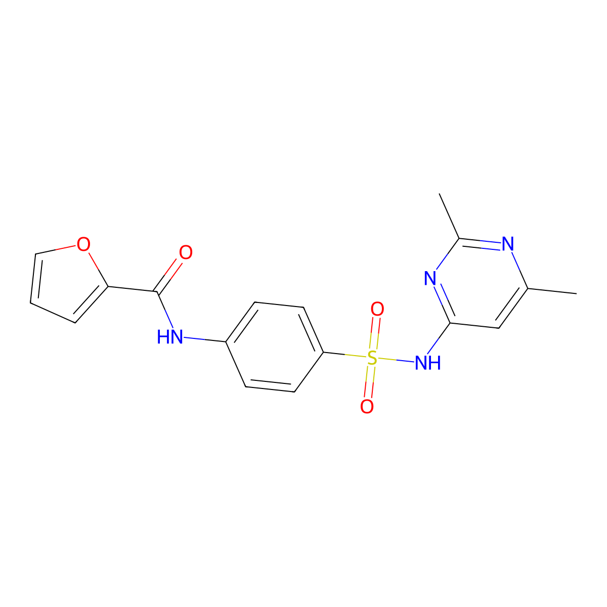 N-{4-[(2,6-dimethylpyrimidin-4-yl)sulfamoyl]phenyl}furan-2-carboxamide molecular structure, CAS 27161-20-2