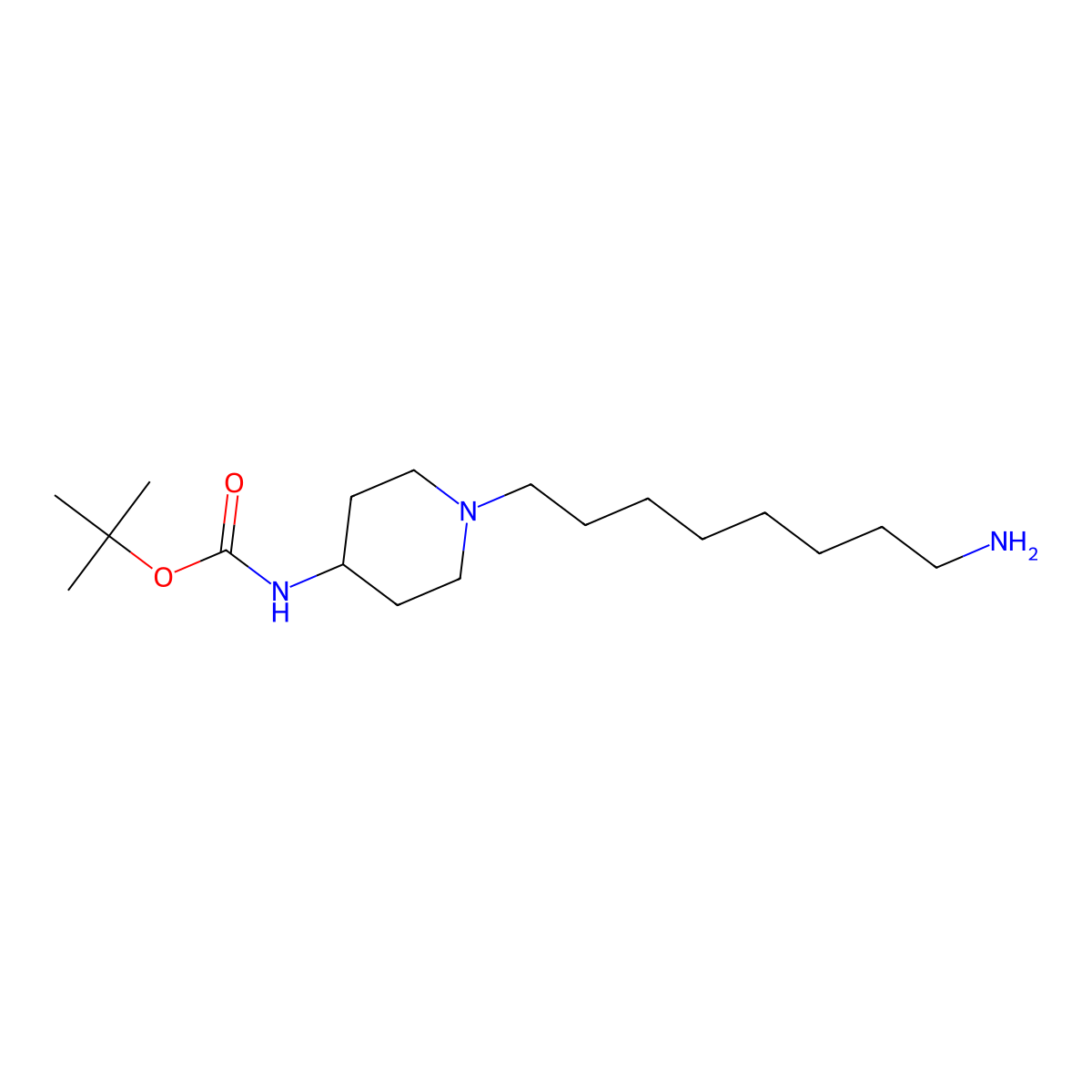tert-butyl N-(1-(8-aminooctyl)piperidin-4-yl)carbamate molecular structure, CAS 2716124-81-9