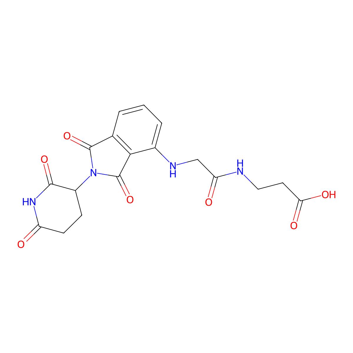 Pomalidomide-CH2CONH-C2-COOH molecular structure, CAS 2716128-54-8