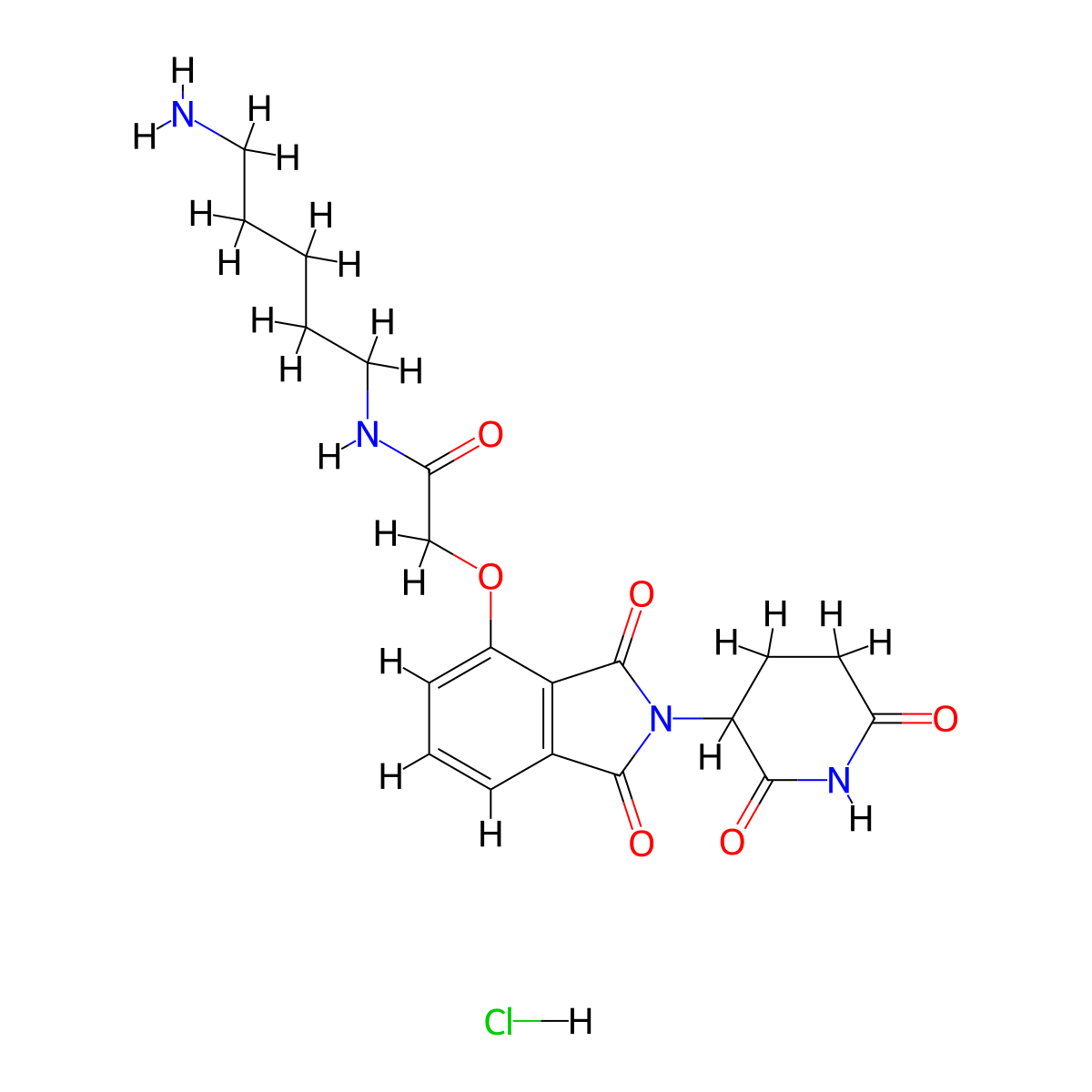 N-(5-Aminopentyl)-2-((2-(2,6-dioxopiperidin-3-yl)-1,3-dioxoisoindolin-4-yl)oxy)acetamide hydrochloride molecular structure, CAS 2716130-28-6