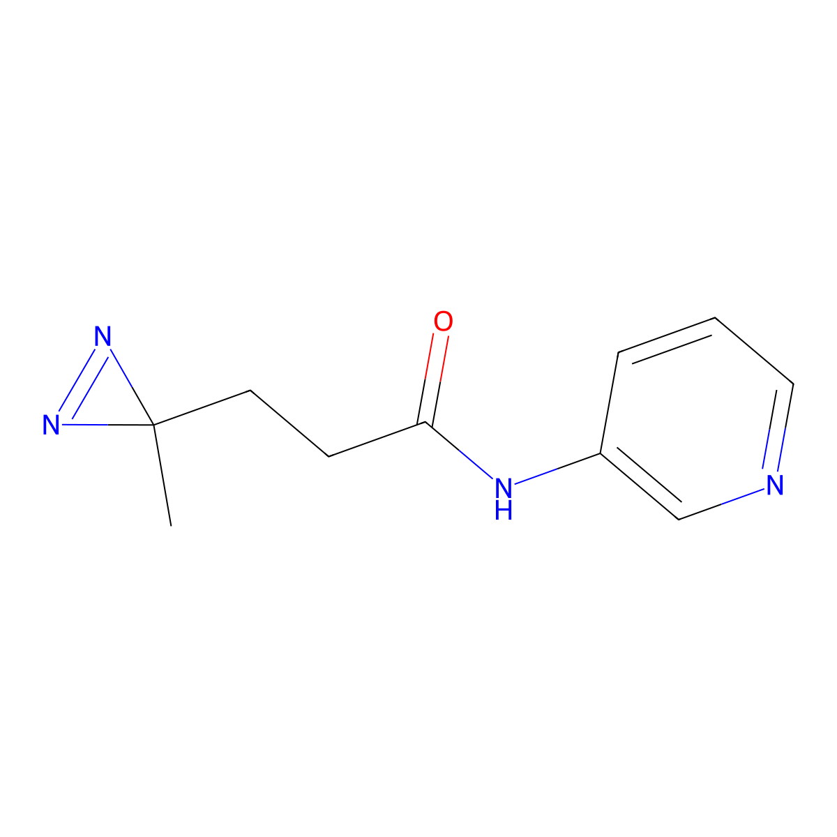 3-(3-methyl-3H-diazirin-3-yl)-N-(pyridin-3-yl)propanamide molecular structure, CAS 27162-85-2