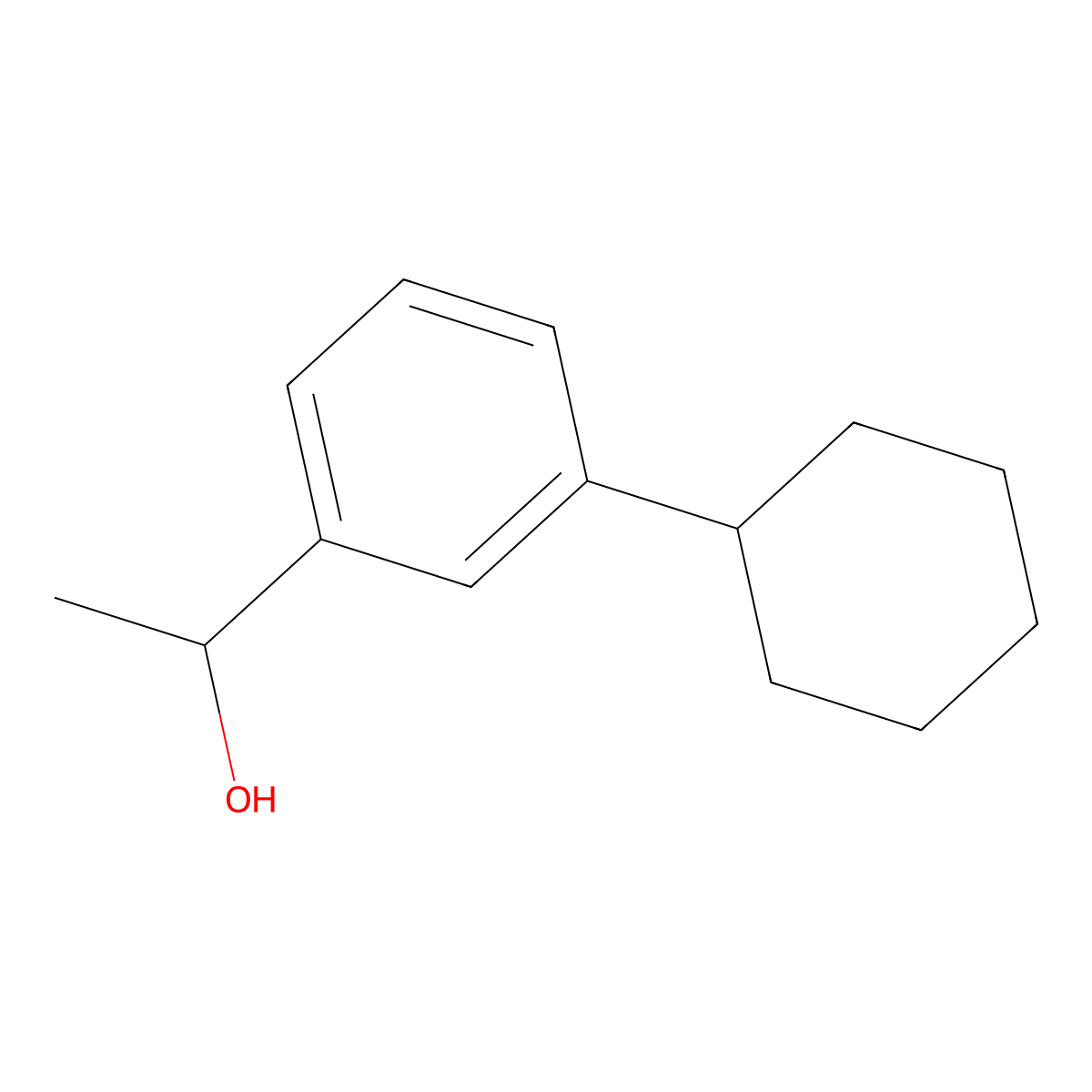 1-(3-Cyclohexylphenyl)ethan-1-ol molecular structure, CAS 27163-67-3