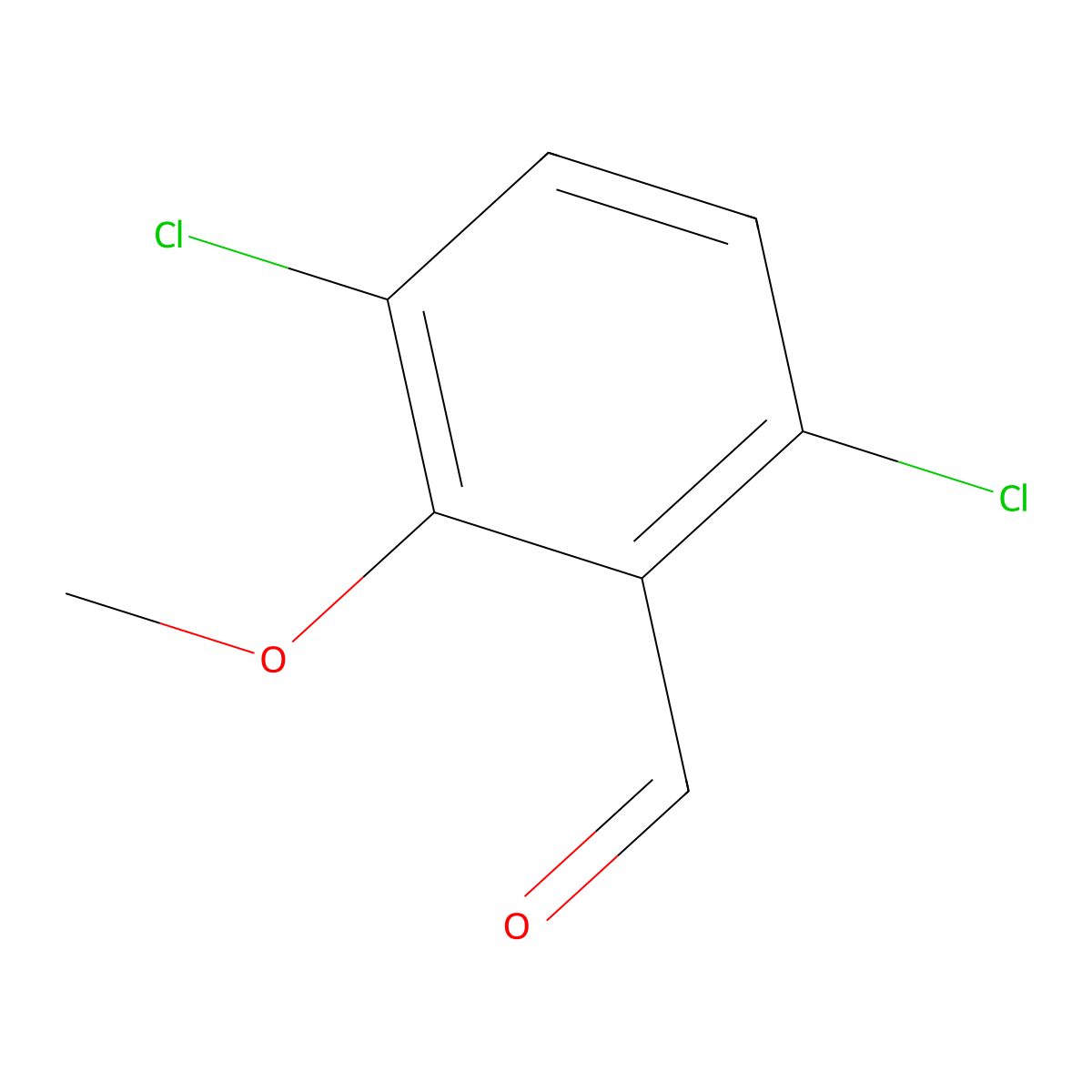 3,6-Dichloro-2-methoxybenzaldehyde molecular structure, CAS 27164-08-5