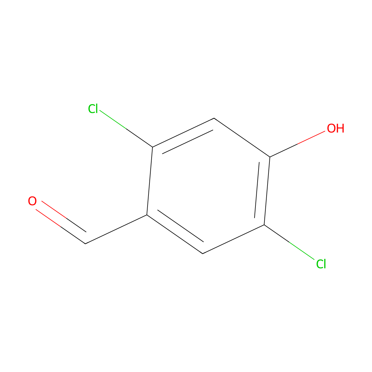 2,5-Dichloro-4-hydroxybenzaldehyde molecular structure, CAS 27164-10-9