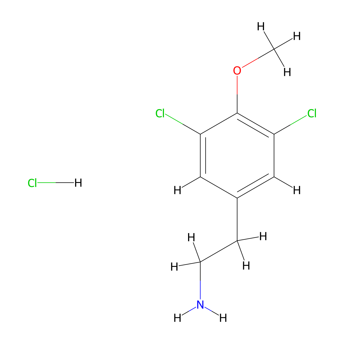 2-(3,5-Dichloro-4-methoxyphenyl)ethan-1-amine hydrochloride molecular structure, CAS 27164-19-8