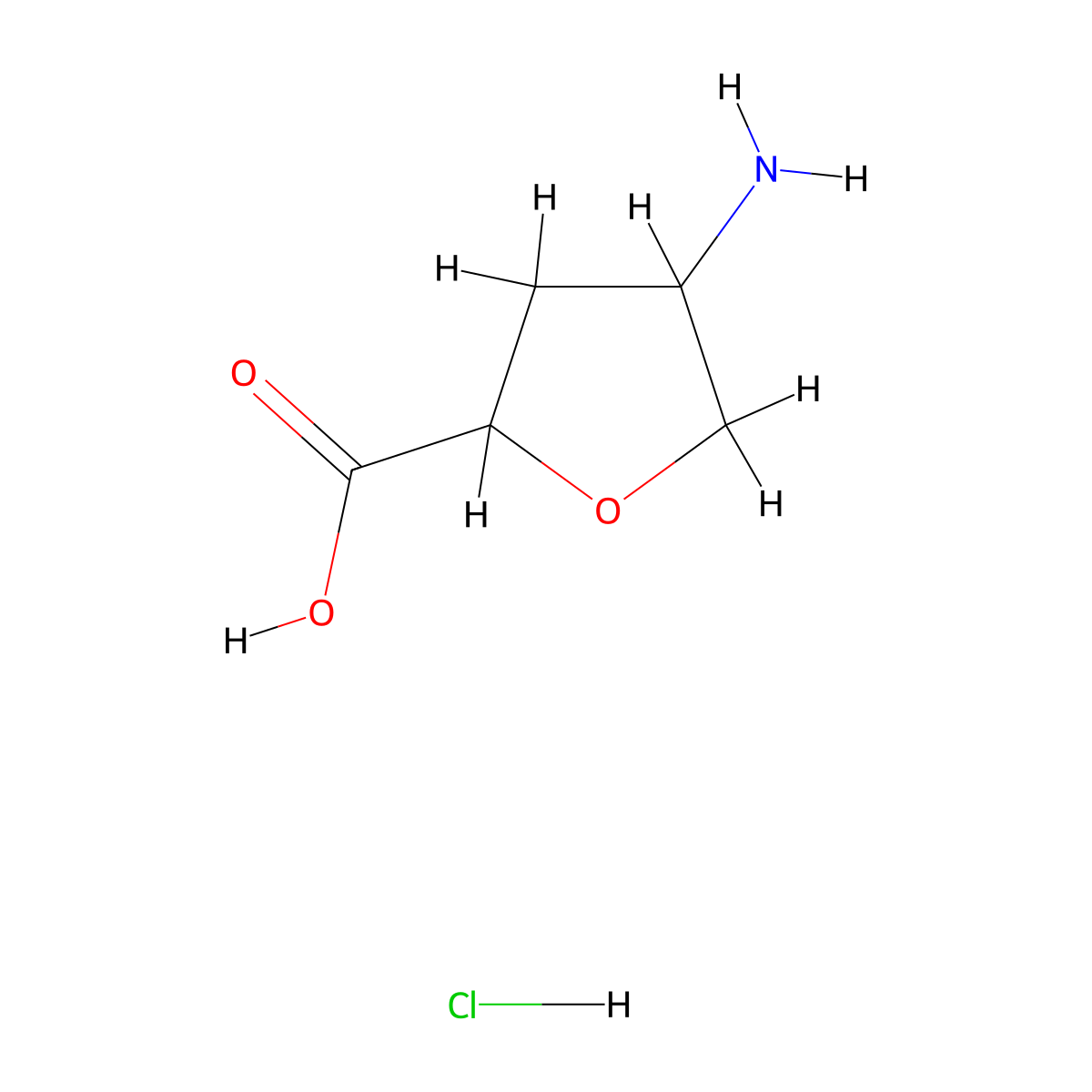 4-Aminotetrahydrofuran-2-carboxylic acid hydrochloride molecular structure, CAS 2716592-37-7