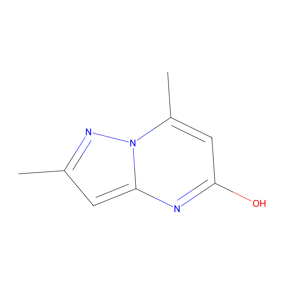 2,7-Dimethylpyrazolo[1,5-a]pyrimidin-5-ol molecular structure, CAS 27166-37-6