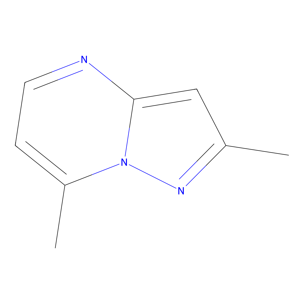 2,7-Dimethylpyrazolo[1,5-a]pyrimidine molecular structure, CAS 27166-41-2