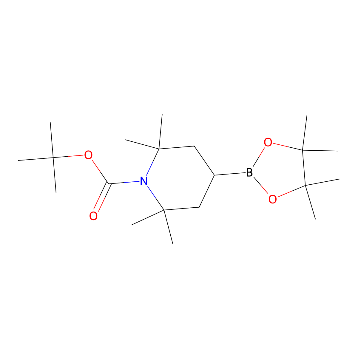 tert-Butyl 2,2,6,6-tetramethyl-4-(4,4,5,5-tetramethyl-1,3,2-dioxaborolan-2-yl)piperidine-1-carboxylate molecular structure, CAS 2716848-74-5