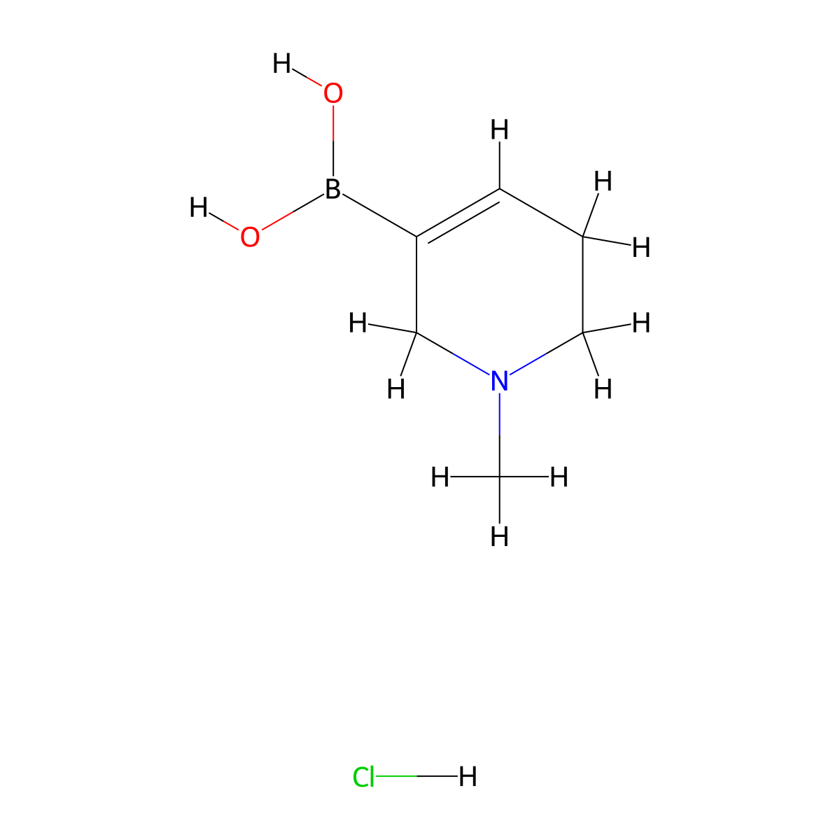 (1-Methyl-1,2,5,6-tetrahydropyridin-3-yl)boronic acid hydrochloride molecular structure, CAS 2716848-77-8