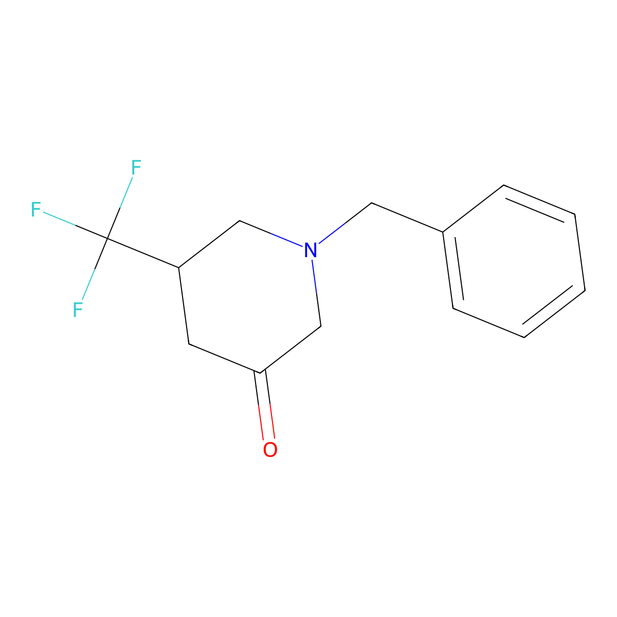 1-Benzyl-5-trifluoromethyl-piperidin-3-one molecular structure, CAS 2716848-79-0