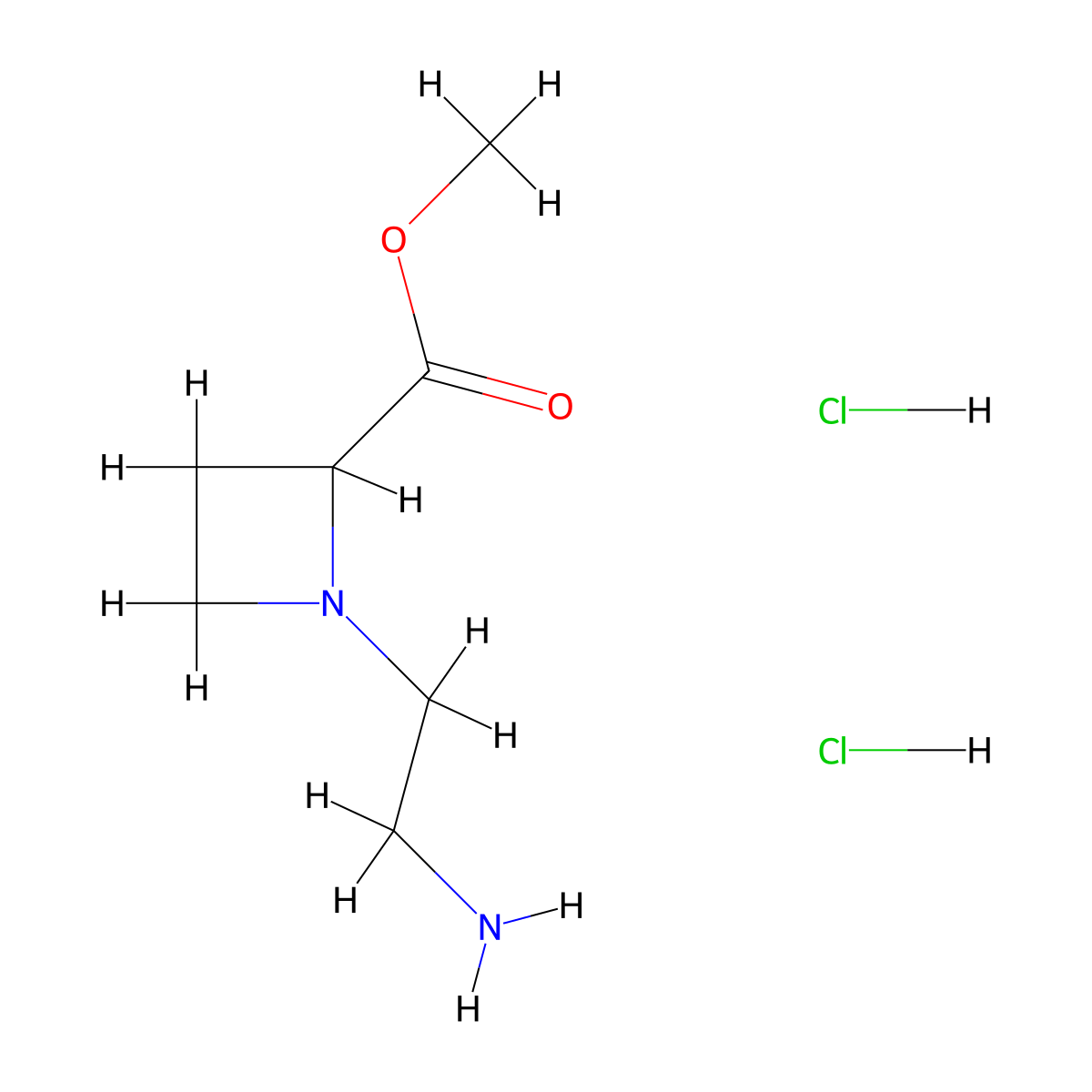 1-(2-Amino-ethyl)-azetidine-2-carboxylic acid methyl ester dihydrochloride molecular structure, CAS 2716848-84-7