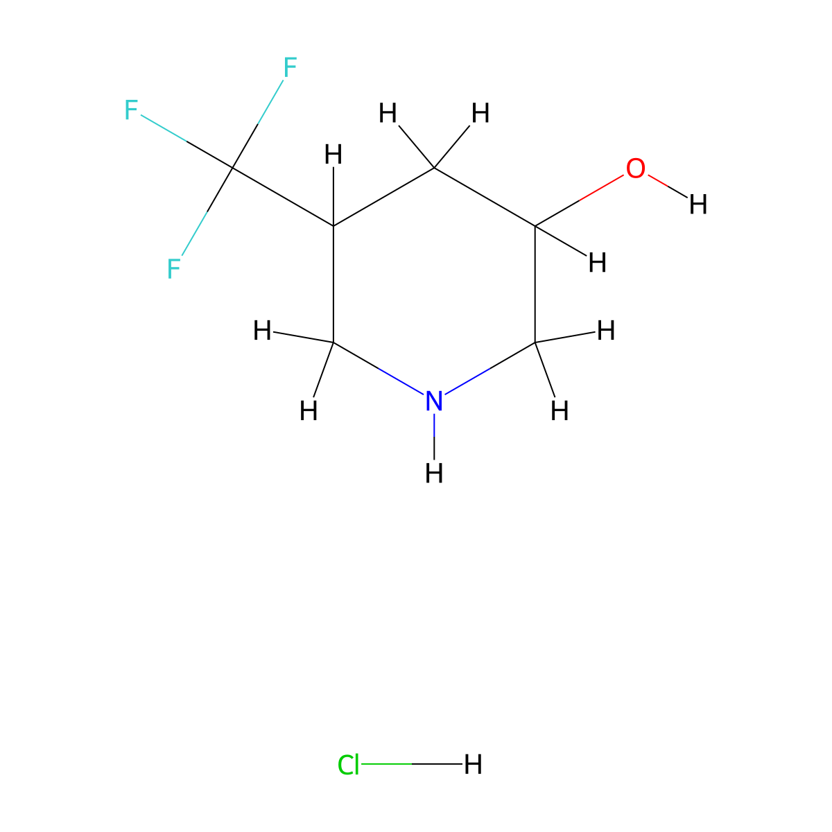 5-Trifluoromethyl-piperidin-3-ol HCl molecular structure, CAS 2716848-95-0