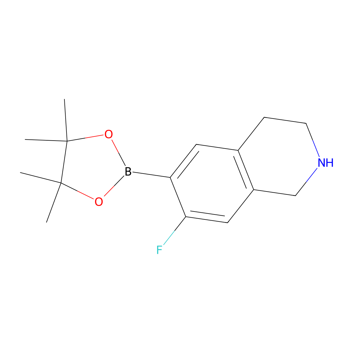 7-Fluoro-6-(4,4,5,5-tetramethyl-1,3,2-dioxaborolan-2-yl)-1,2,3,4-tetrahydroisoquinoline molecular structure, CAS 2716849-13-5